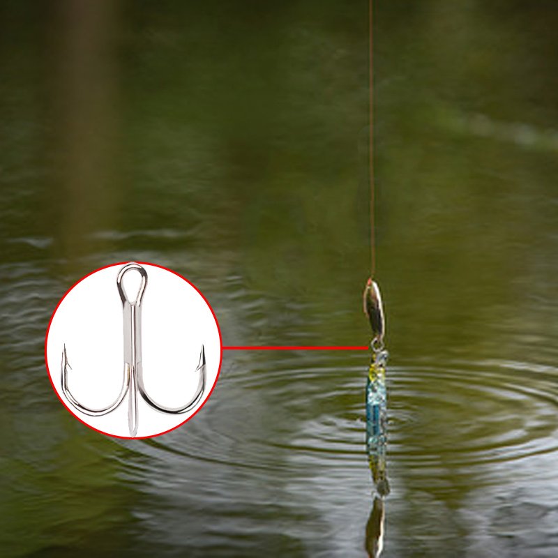 Wholesale Strengthen High Carbon Steel Reinforced Bladed Treble Fishing Hooks for River Stream