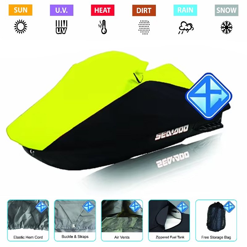 Durable Heavy Duty Trailerable Watercraft Jetski Seadoo Jet Ski Cover Waterproof Customized Logo Boat Cover