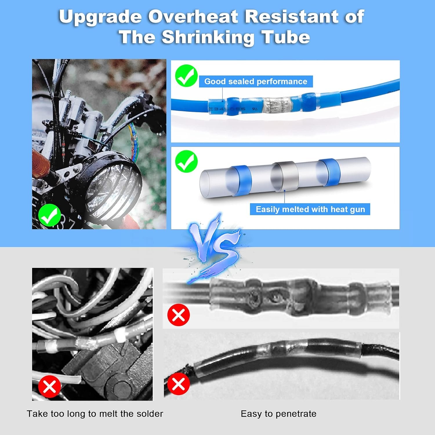 AOWIFT 120PCS Connectors Waterproof Insulated Electrical Splice Terminals for Marine Automotive Boat Truck Wire Joints