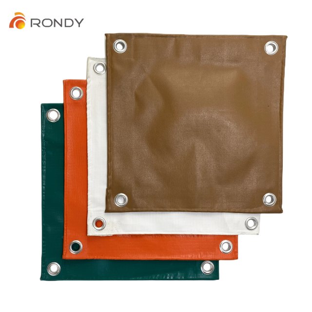 Waterproof Tarpaulin Orange Colour Coated Woven Polyester Fabric Plain Fire Retardant PVC 0.3mm 300gsm 100% Polyester 200dx300d