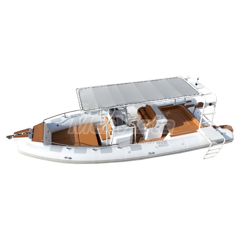 Large Hypalon Deluxe Rib860 Fiberglass Inflatable Yacht with Outboard Engine for Ocean Waters