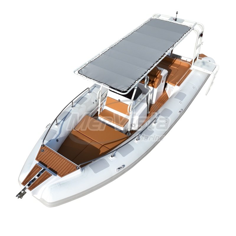 Large Hypalon Deluxe Rib860 Fiberglass Inflatable Yacht with Outboard Engine for Ocean Waters