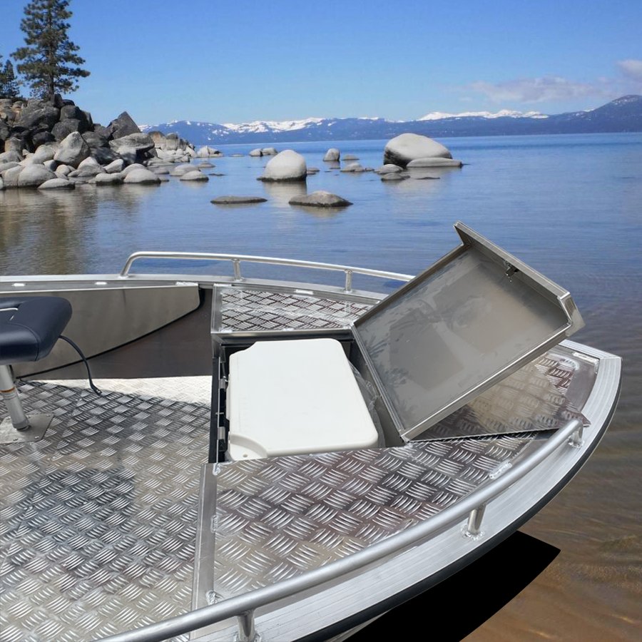 KinOcean 6m Sport Yacht Small Aluminum Passenger Boat for 9 People with Bimini Top for Fishing and Outboard Engine