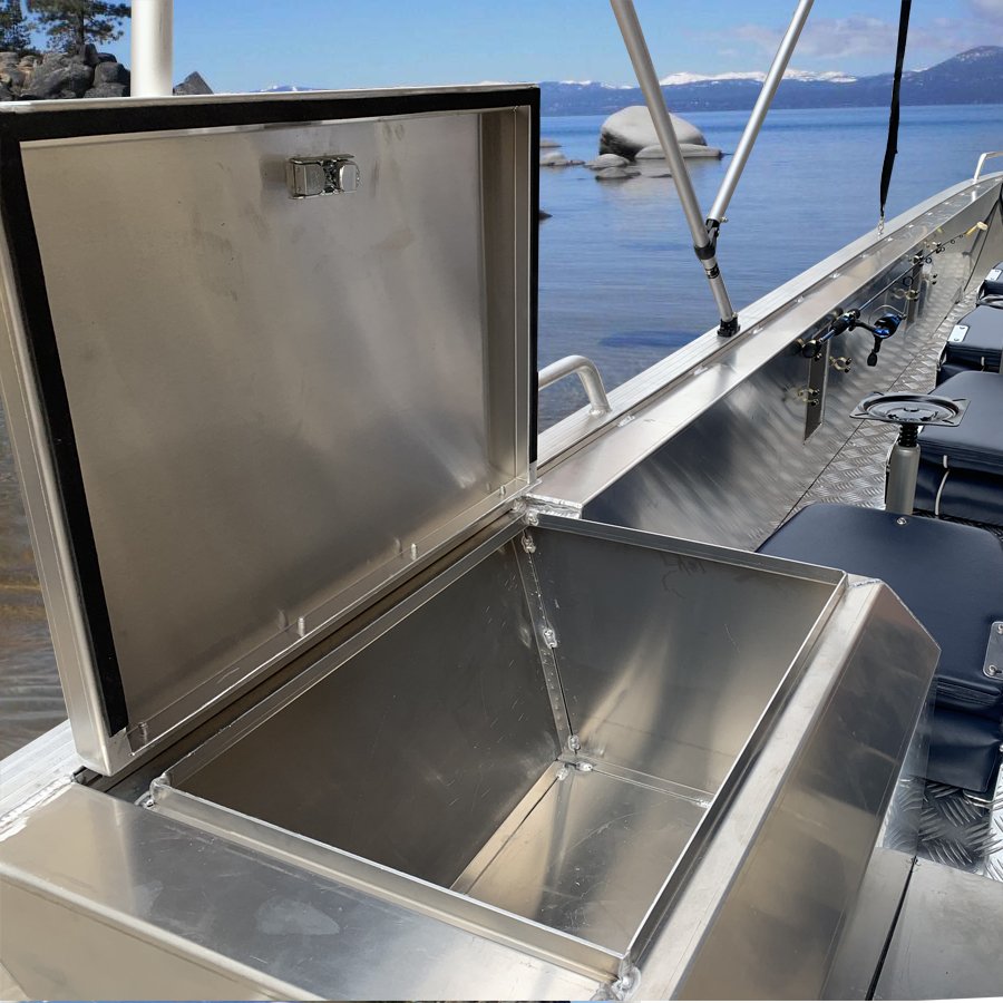 KinOcean 6m Sport Yacht Small Aluminum Passenger Boat for 9 People with Bimini Top for Fishing and Outboard Engine