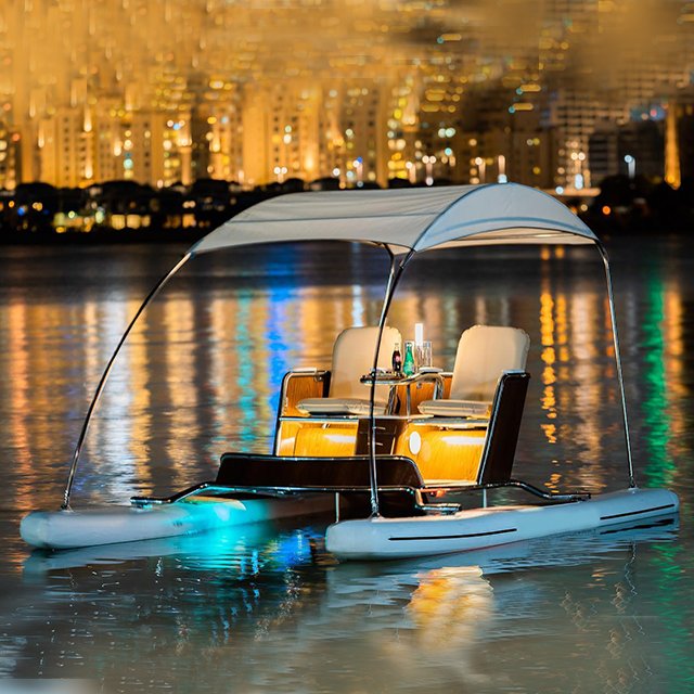 Ecocampor Classic 13ft Electric Engine Boat Double Hull Barge Boat Passenger Rent for Sale
