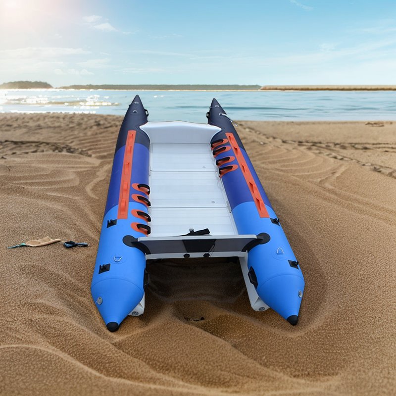 2024 New PVC Inflatable Sailboat 4-Person Aluminum Water Catamaran Kayak Rowing Boats for Sale