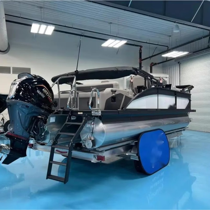 Luxury 17ft 2.3m Beam Aluminium Pontoon Boat High-Speed Power Outboard Engine Electric Rowing Market Appreciated Outdoor Boat