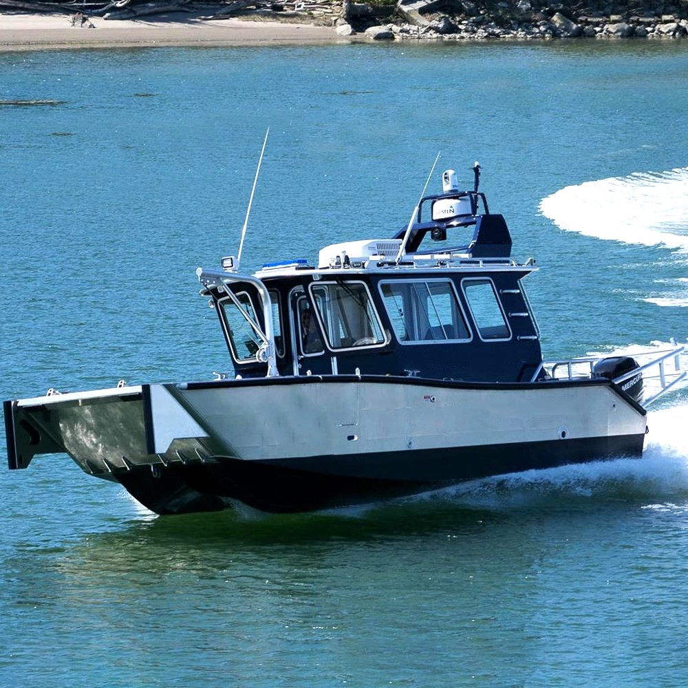 Kinocean 2024 High Quality Aluminum Boat Fashionable Center Cabin Console Fishing Working Boat Outboard River Landing Craft