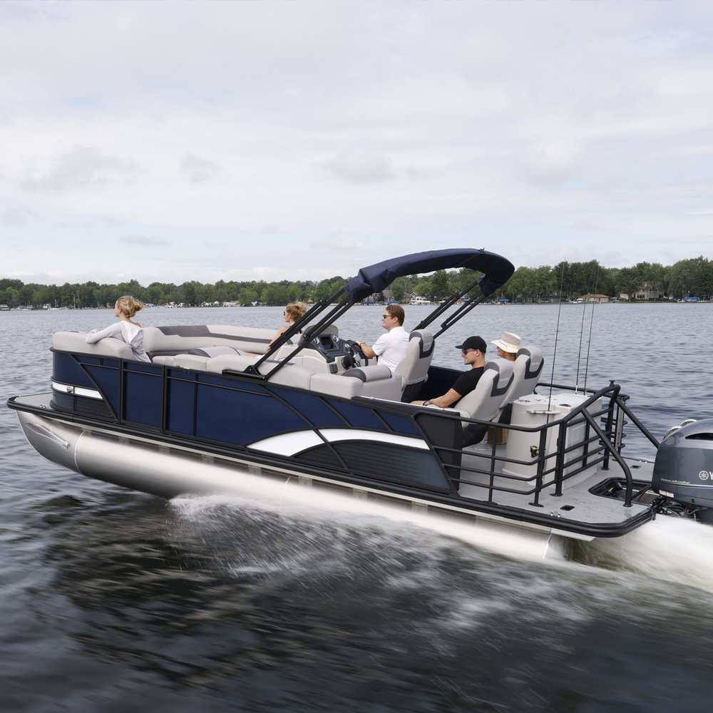 2025 Pontoon Boat Aluminum 19FT 22FT 24FT High Speed Yachts With Outboard Engine