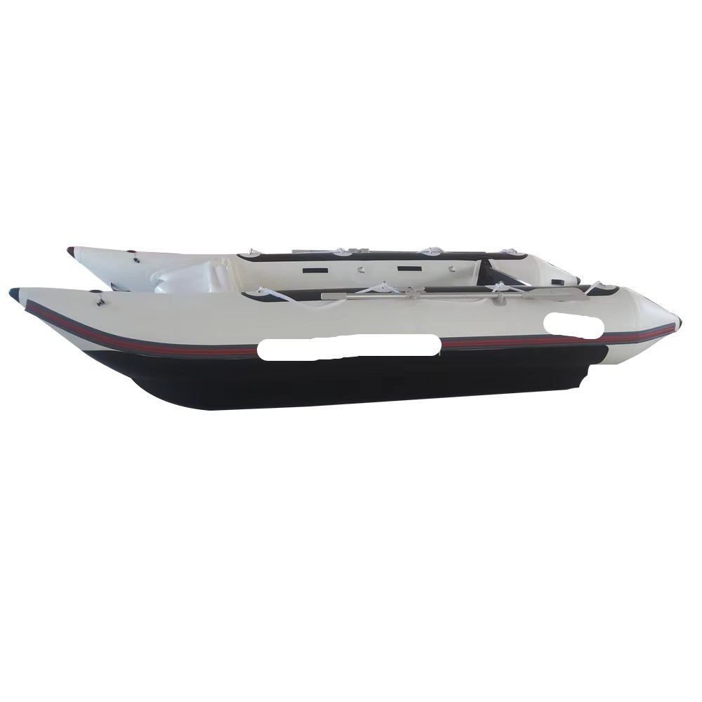 CNWAGNER Inflatable Fishing Boat High Quality Catamaran Style Fiberglass Sport Yacht With Outboard Engine Direct Supplier China