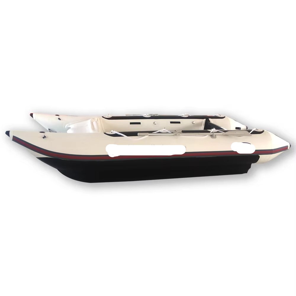 CNWAGNER Inflatable Fishing Boat High Quality Catamaran Style Fiberglass Sport Yacht With Outboard Engine Direct Supplier China