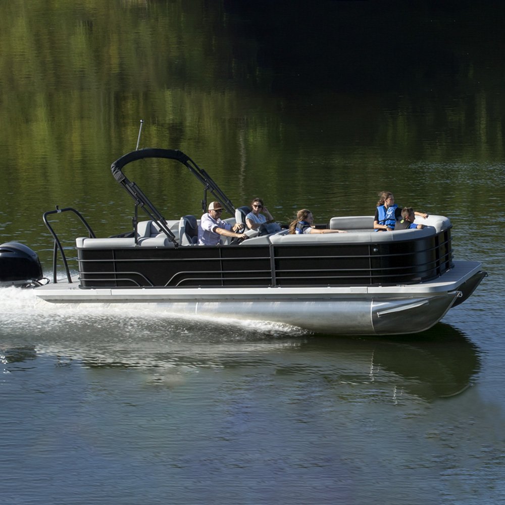 Allhouse Luxury 23ft 7m Aluminium Electric Pontoon Boat Floating Yacht Lake Fishing Leisure Sport Engine Combo BBQ Features Sale