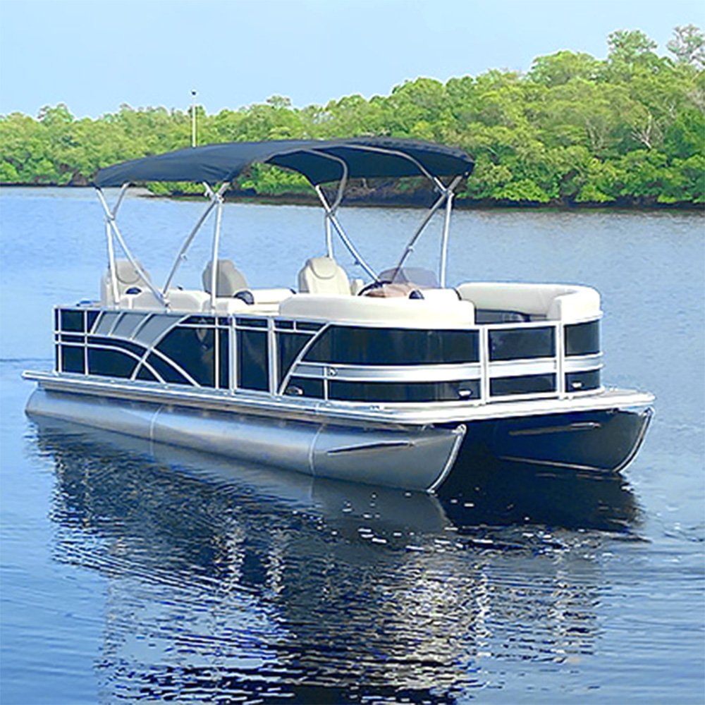 Allhouse Luxury 23ft 7m Aluminium Electric Pontoon Boat Floating Yacht Lake Fishing Leisure Sport Engine Combo BBQ Features Sale