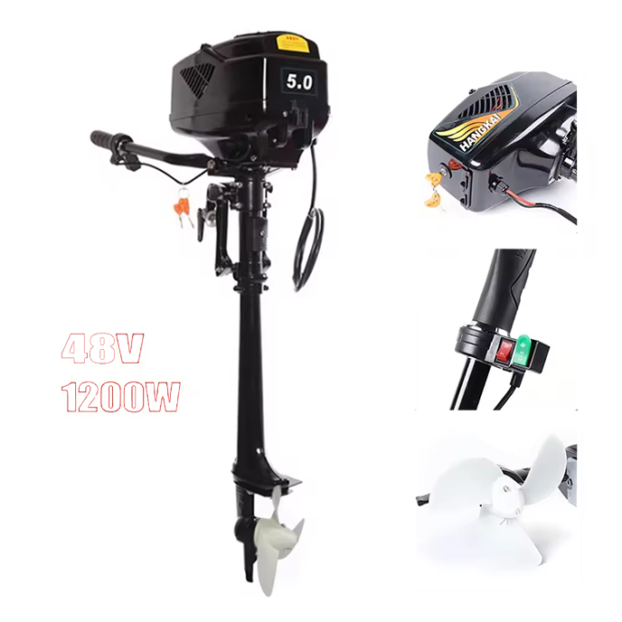 HangKai 48v Long Shaft 5hp Outboard Motor Electronic Boat Engines Water Outboard Engine