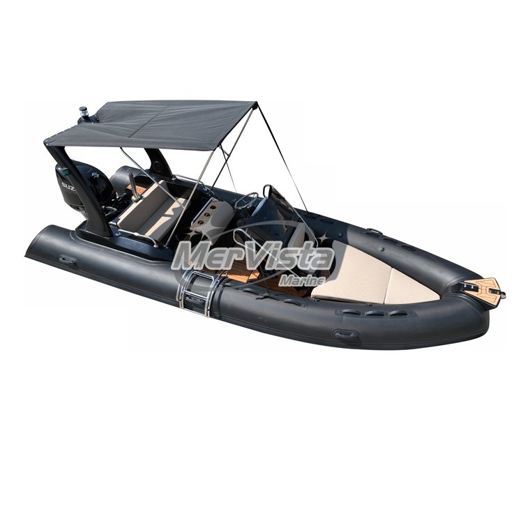 Hot Sale 20.3ft 5.8mters Fiberglass Rigid Hull Hypalon Inflatable Boat Lancha a Motor