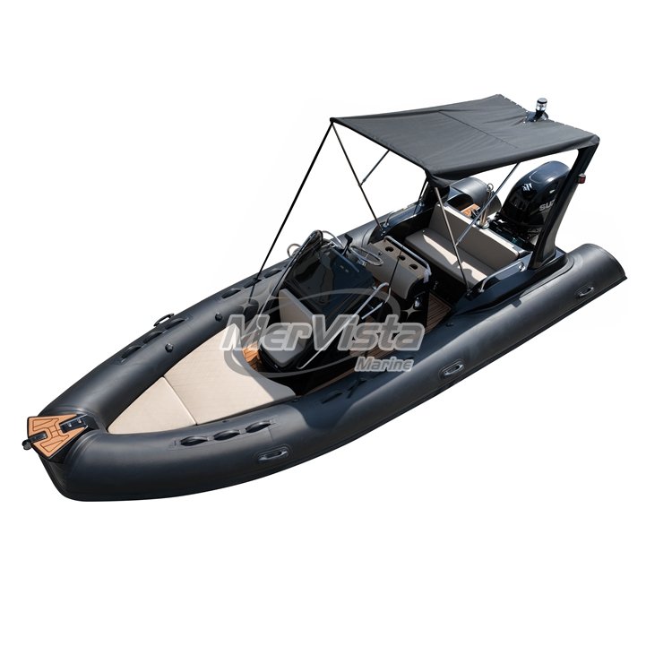 Hot Sale 20.3ft 5.8mters Fiberglass Rigid Hull Hypalon Inflatable Boat Lancha a Motor