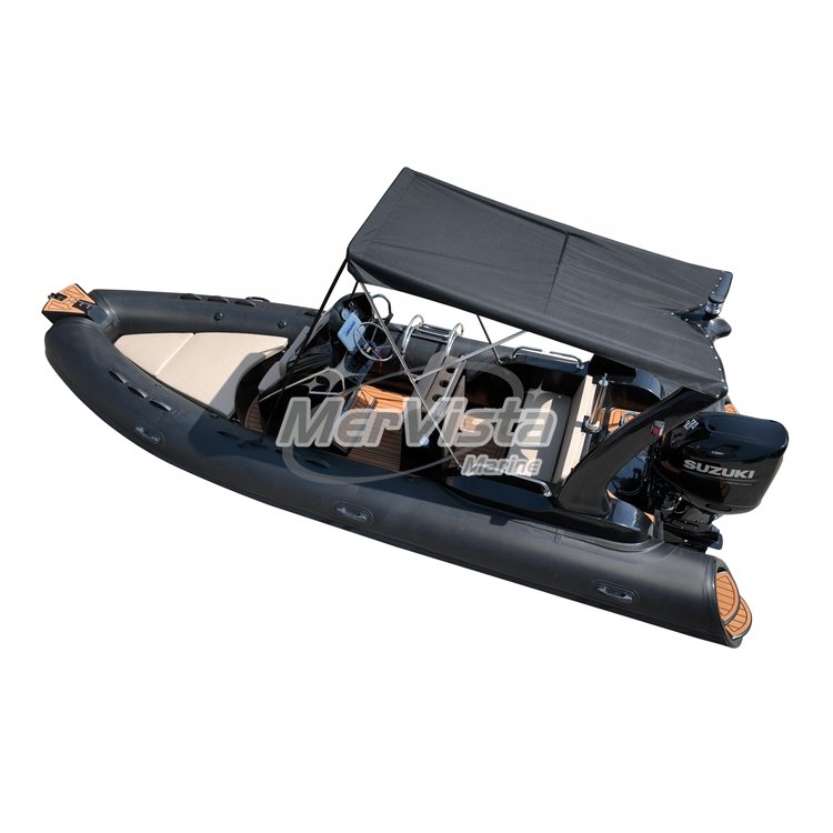Hot Sale 20.3ft 5.8mters Fiberglass Rigid Hull Hypalon Inflatable Boat Lancha a Motor