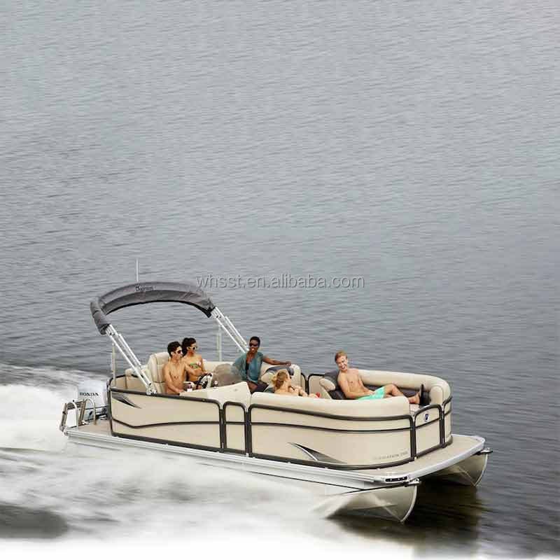 Customized Party Luxury Pontoon Cabin Fishing Boat With Walkaround Aluminium Pontoon Party Boat for Sale