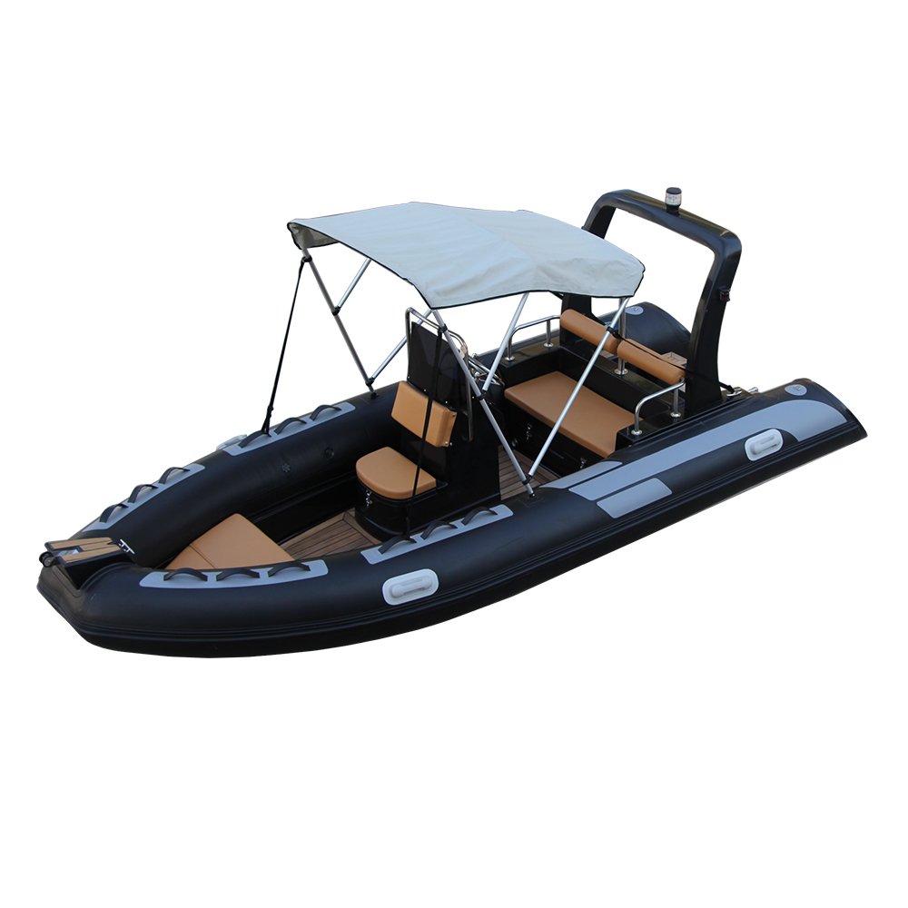 16ft ORCA Luxury Dinghy 4.8m Fiberglass Rib Inflatable Sport Boat CE Certificate Bimini Top Outboard Engine Combo Rowing Sports