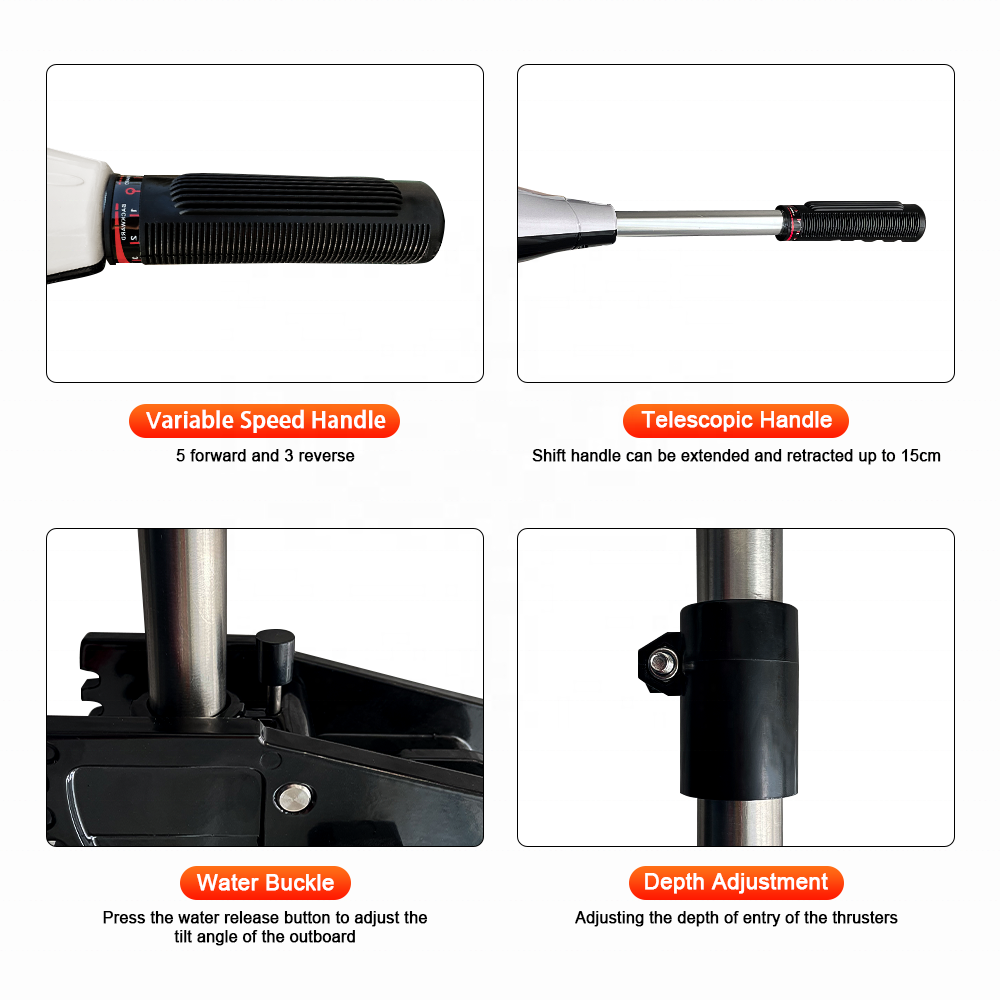 34lb 12v Thrust Outboard Engine Electric Trolling Motor Brush Motor Three Blades of Propeller Screw for Boat