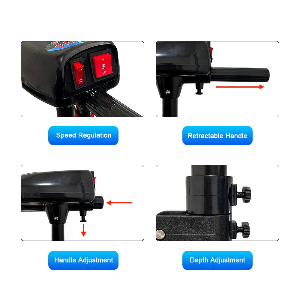 12V 18LB Electric Trolling Motor Outboard Engine for Inflatable Fishing Boats Rowing Kayaks