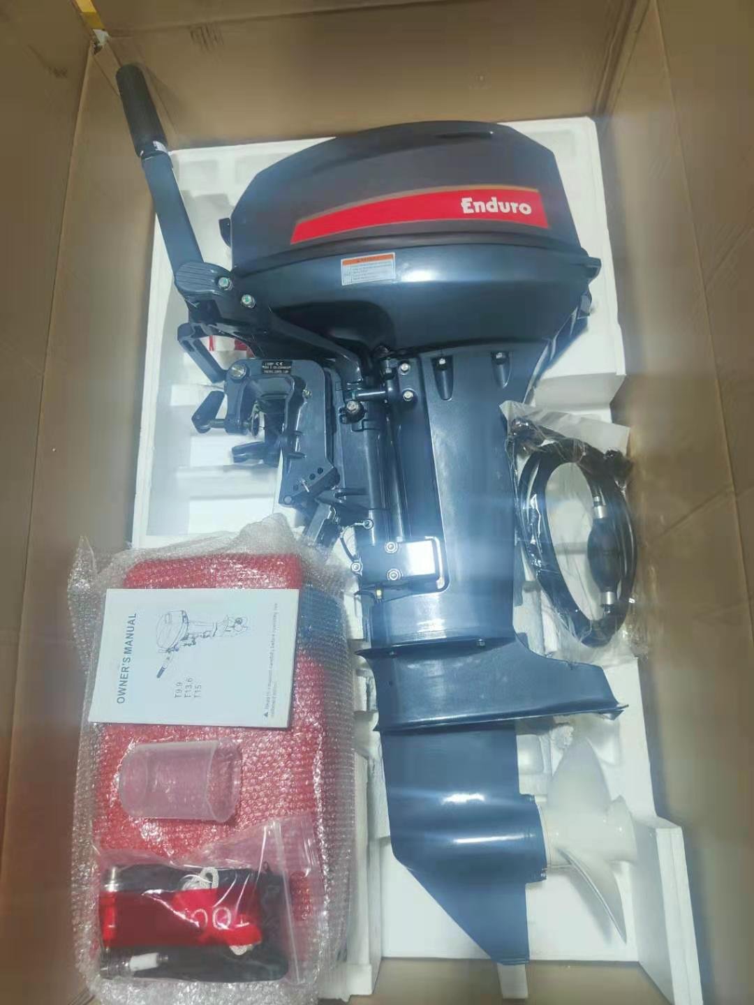 With E15 6B4 Enduro Long Shaft Outboard Motor Boat Engine Hot Selling 15hp 2 Stroke Manual Tiller Control CDI