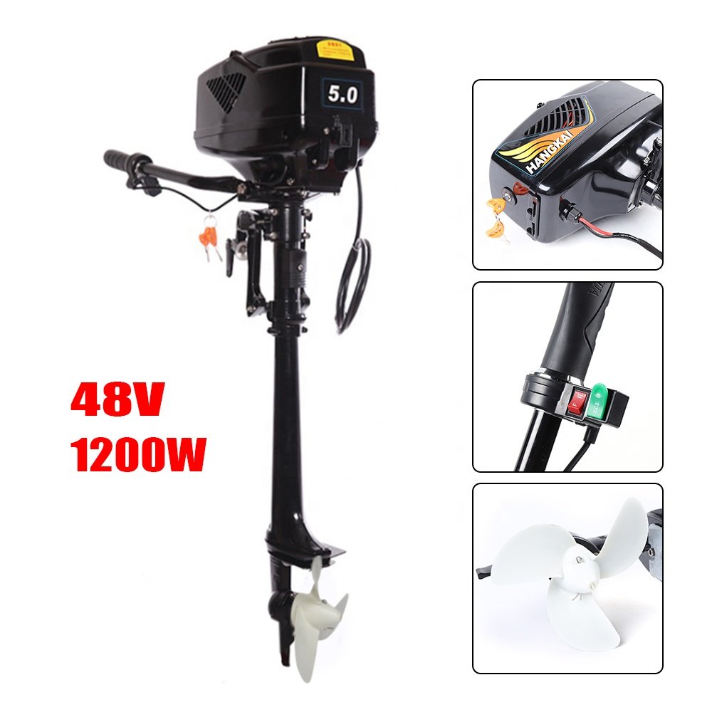 HANGKAI 1200W 48V Brushless Electric Outboard Motor Inflatable Fishing Boat Engine Motor De Barco
