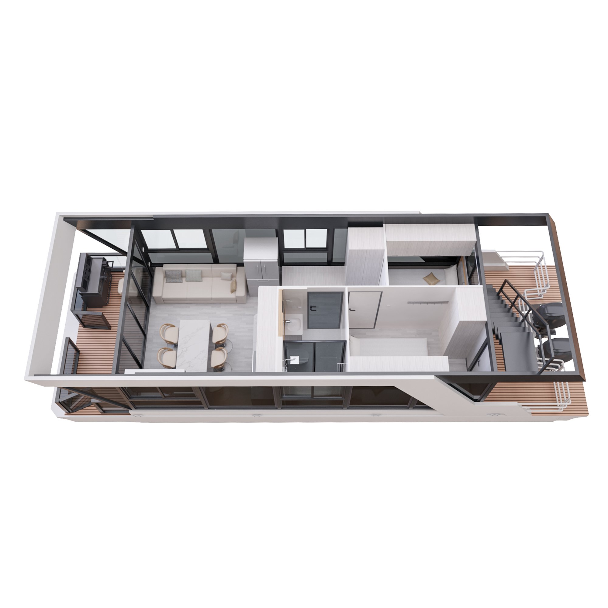 New Luxury 11.5m Aluminium Water House Yacht 4m Ocean Fishing Pontoon Boat with Outboard Motor for River and Ocean Use