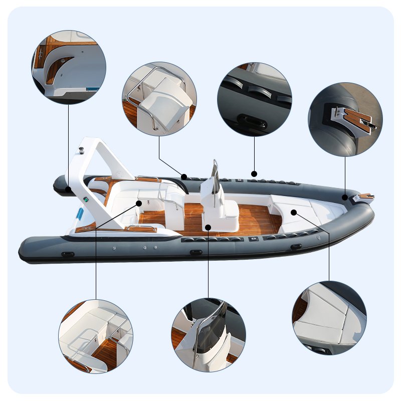 25ft Luxury Sport Fiberglass Yacht for 14 Power Drifting Fishing Lake Rowing Boat Sale Includes Engine for Lake Entertainment