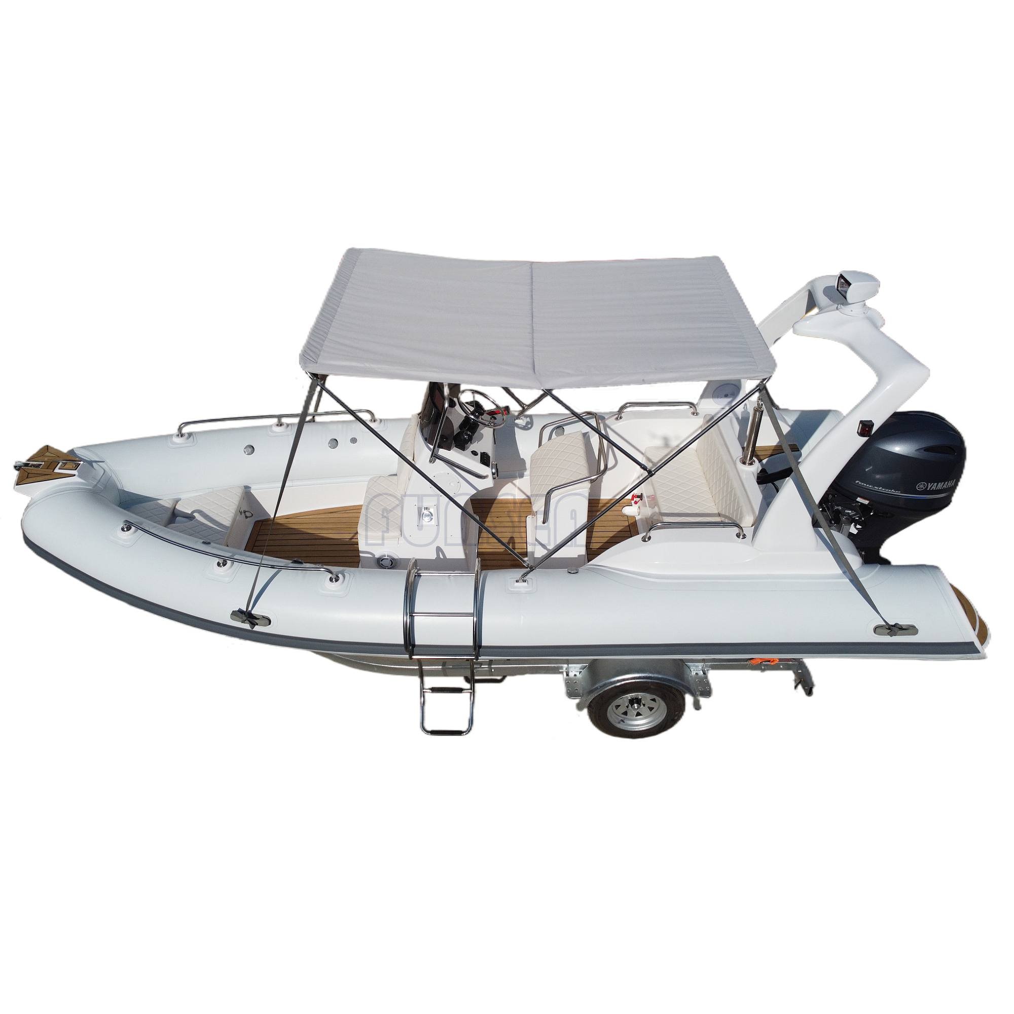 19ft Black Luxury Sport 580 Zodiac Fishing Rib Boat with PVC Hypalon Air Tube Deep V Fiberglass Hull Combo Set Engine for Rowing