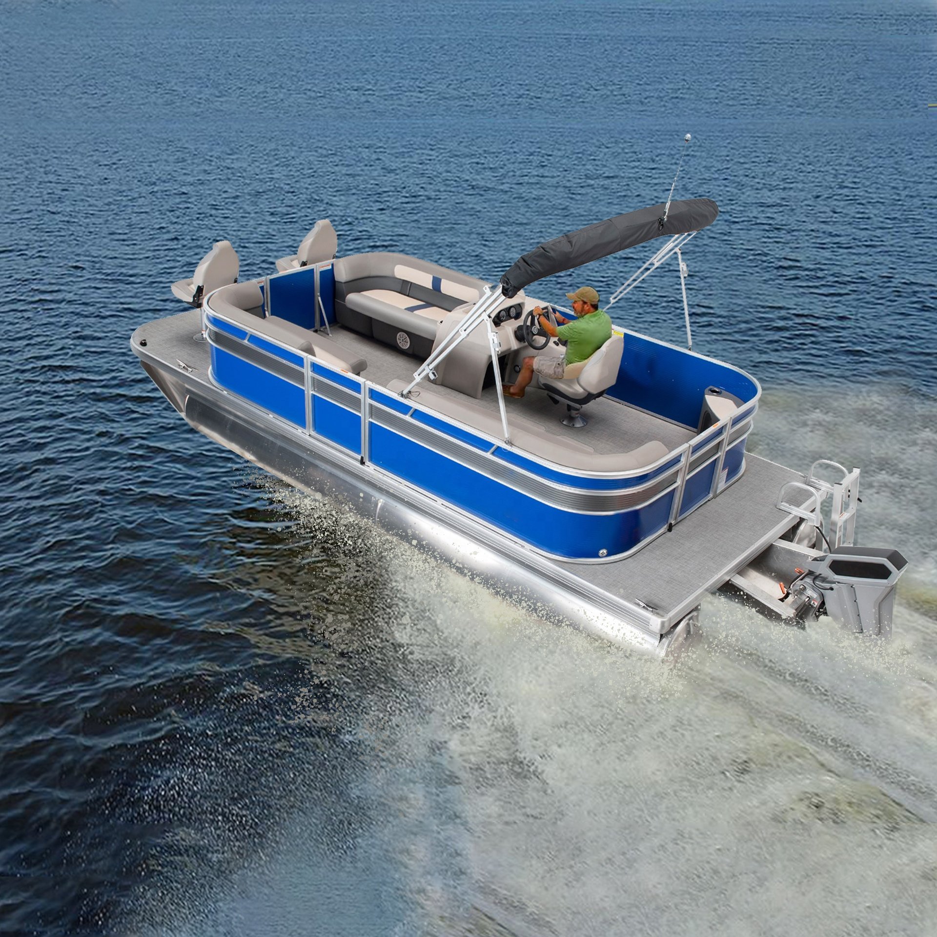 Solar Electric Pontoon Boat with Solar Panel and Electric Engine for Sale