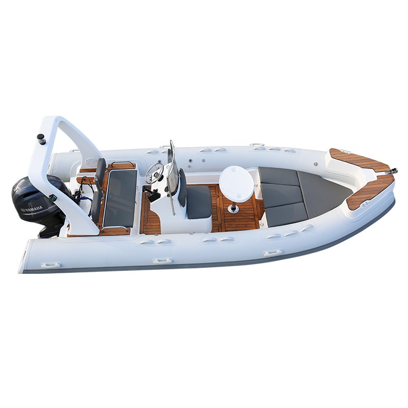 19FT 5.8m Rib580 Inflatable Sport Yacht with Fiberglass Hull for Leisure and Water Sports Outboard Engine Included