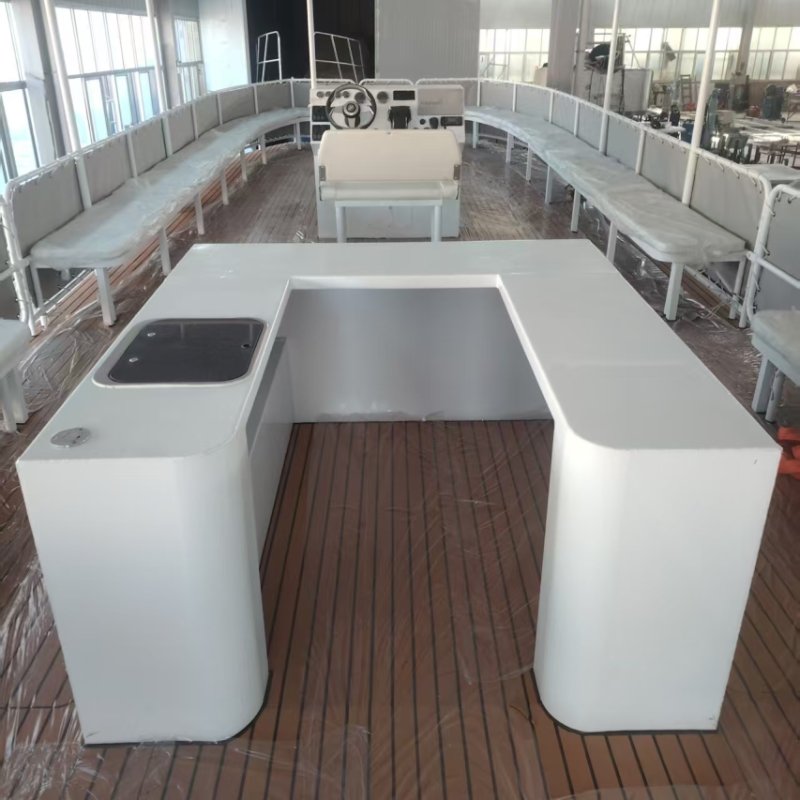 High-Quality Luxury Floating Aluminium Catamaran Pontoon Yacht Boat New Manufacturer Design with Outboard Engine for Sale