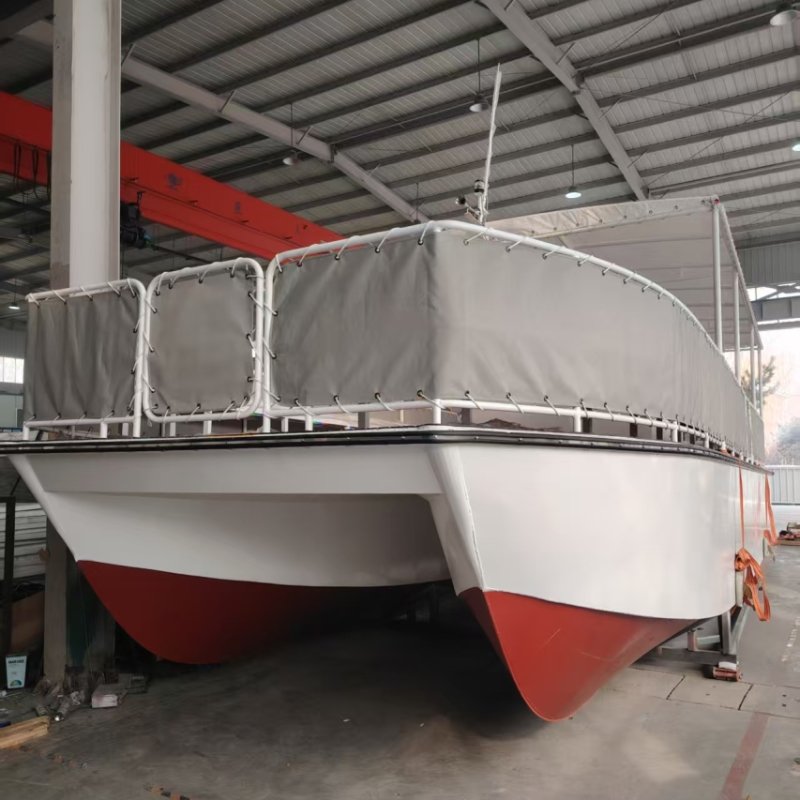 High-Quality Luxury Floating Aluminium Catamaran Pontoon Yacht Boat New Manufacturer Design with Outboard Engine for Sale