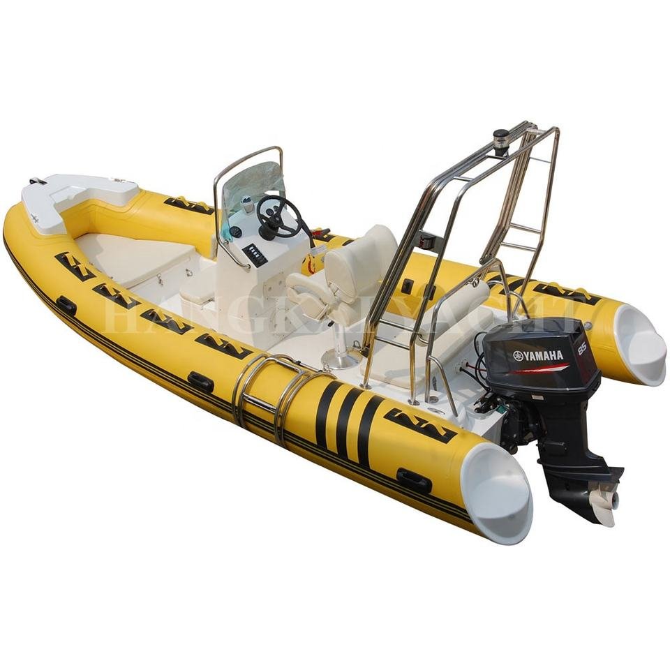 5.2 m RIB 520 Fiberglass Inflatable Sport Yacht 17 ft Leisure Boat Sale Optional Outboard Engine PVC Hull Hypalon Trailer