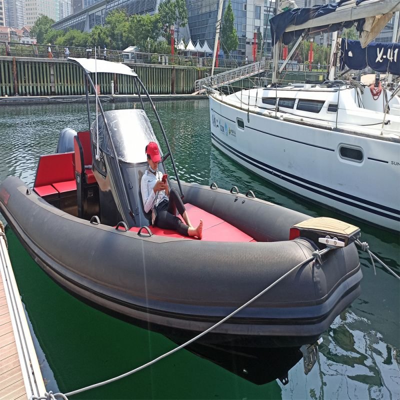 New Sport Aluminum 25ft RIB750 Hypalon Orca Deep V Hull Inflatable RIB Boat with High-Speed Outboard Engine for Fishing Kayak
