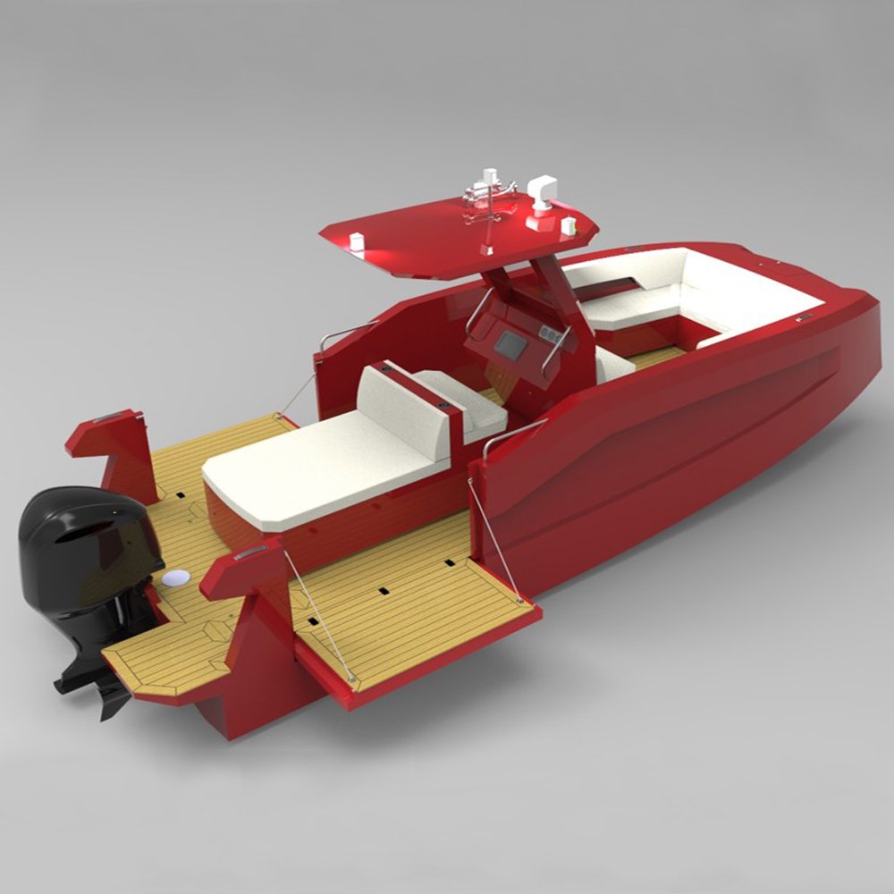 24FT Aluminum Twin Hull Electric Catamaran Yacht Hard-Top Sailboat with Sunbed Outboard Engine For Sale