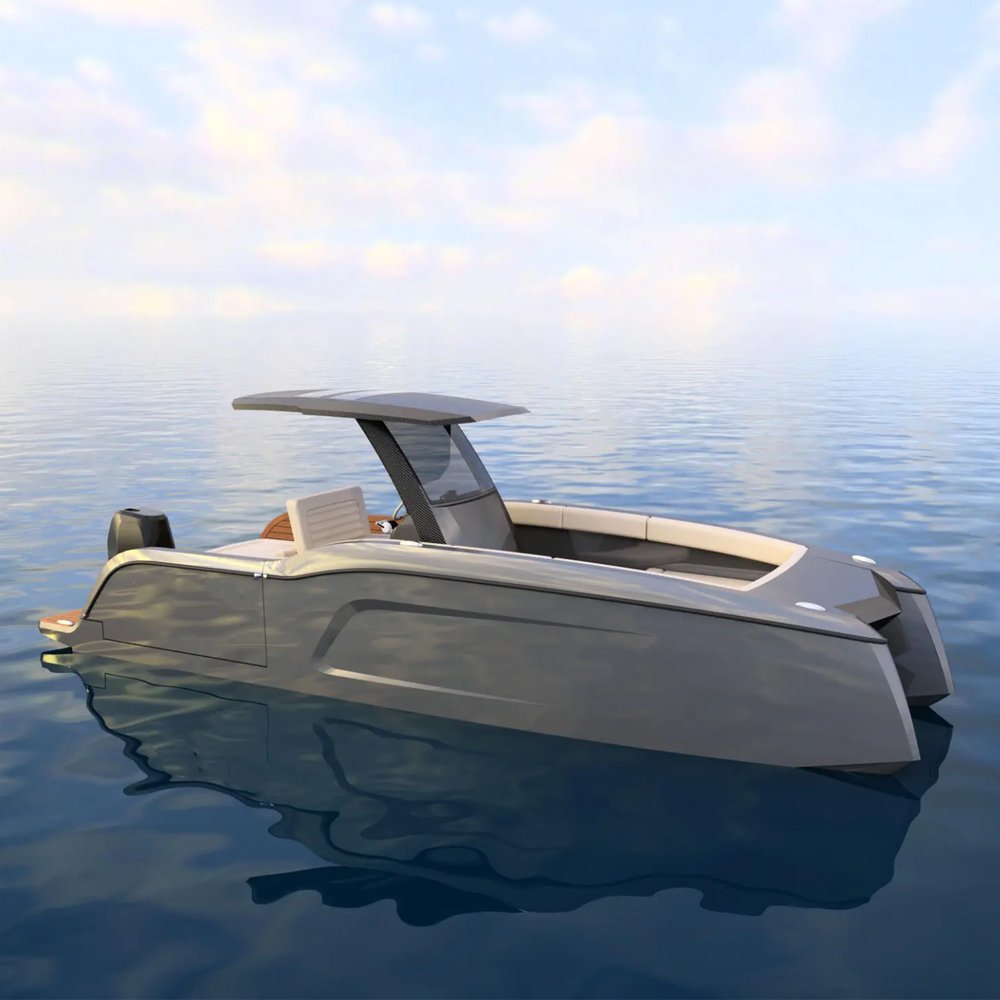 24FT Aluminum Twin Hull Electric Catamaran Yacht Hard-Top Sailboat with Sunbed Outboard Engine For Sale