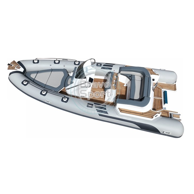 Popular Rib580 20feet Semi Rigid Boats Fiberglass Hull Inflatable Rowing Boat ABS Dining Table with Cup Holders
