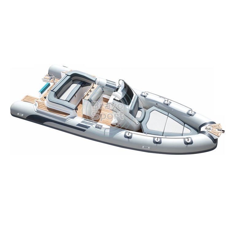 Popular Rib580 20feet Semi Rigid Boats Fiberglass Hull Inflatable Rowing Boat ABS Dining Table with Cup Holders
