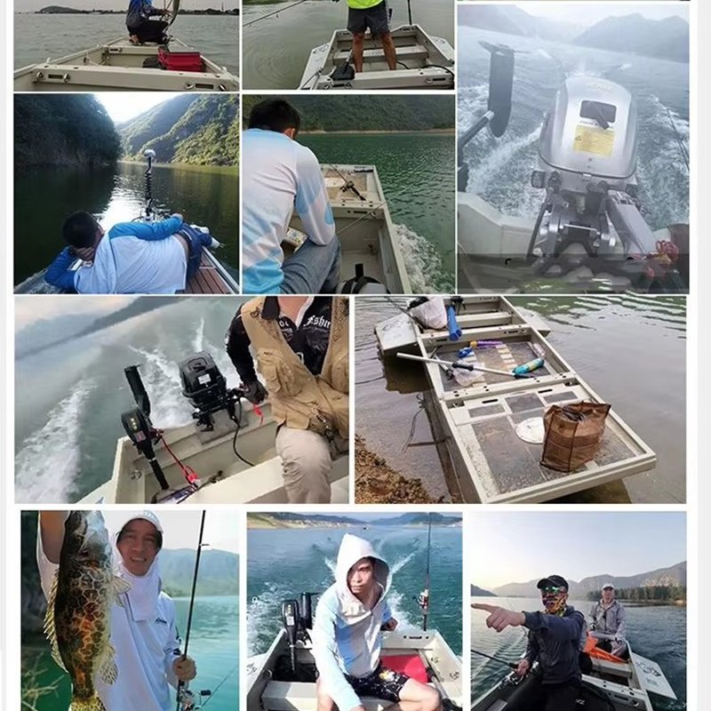 Hot Selling 2.5m 3.26m 3.95m 4.13m 5.5m PE Plastic Detachable Portable Folding Fishing Boat With Outboard Engine Double-hull