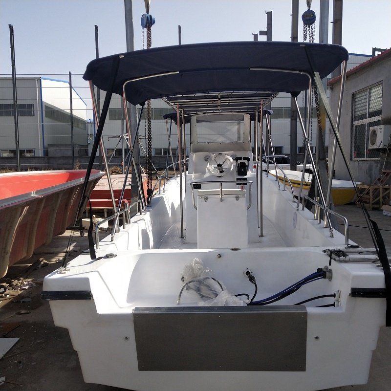 Grandsea 26ft Sailing Yacht FRP Long Fishing Panga Boat with Outboard Engine Fiberglass Hull for Passenger Vessels