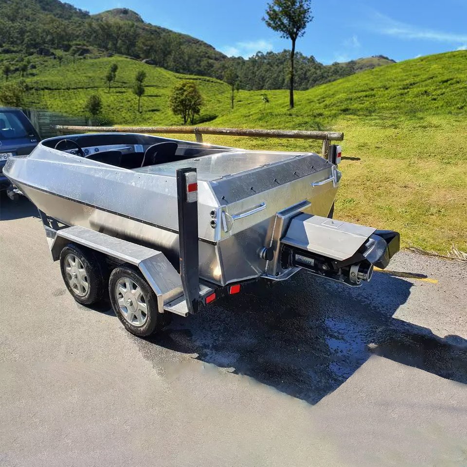KINOCECEAN Fully Welded Aluminum Jet Ski Boat Hull Kit Set Sport Yacht for River Racing with CE Certified Inboard Engine