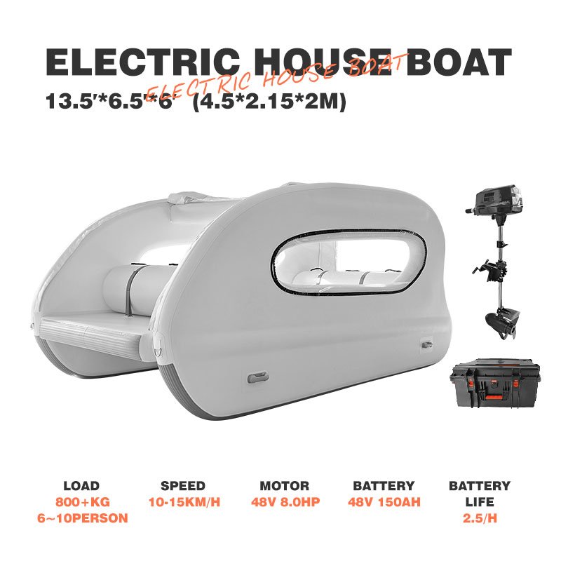 Spatium 2025 New Product Multi-layer Inflatable Water Pleasure Boat Electric House Boat for Sale