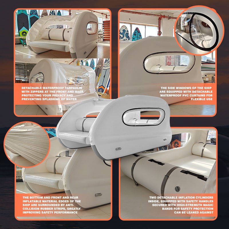 Spatium 2025 New Product Multi-layer Inflatable Water Pleasure Boat Electric House Boat for Sale