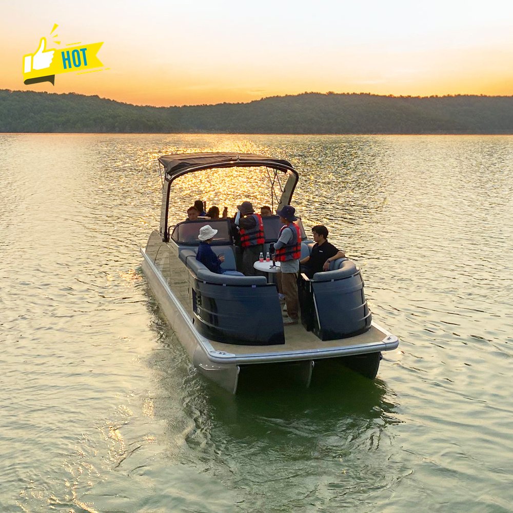 New Luxury Nice Fiberglass Pontoon Sport Yacht Outboard Engine for Drifting Elegant Fishing Tender Boat for Sale