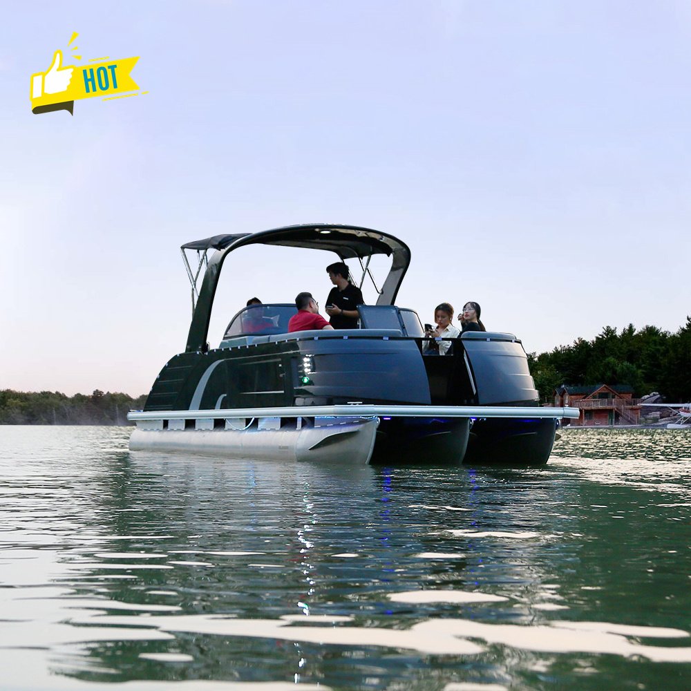 New Luxury Nice Fiberglass Pontoon Sport Yacht Outboard Engine for Drifting Elegant Fishing Tender Boat for Sale