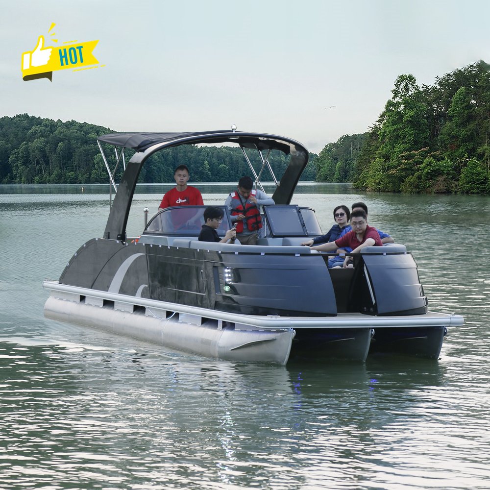 New Luxury Nice Fiberglass Pontoon Sport Yacht Outboard Engine for Drifting Elegant Fishing Tender Boat for Sale