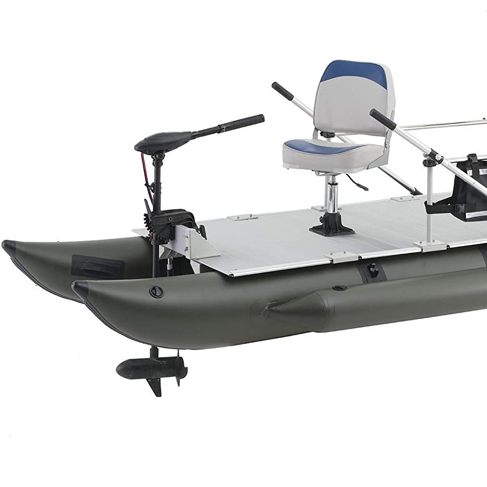 OHO Hot Sell 180 Inflatable Fishing Belly Boat Float Tube Rubber Boat Dinghy with Fish Rod Holder Motor Engine for Lakes Rivers