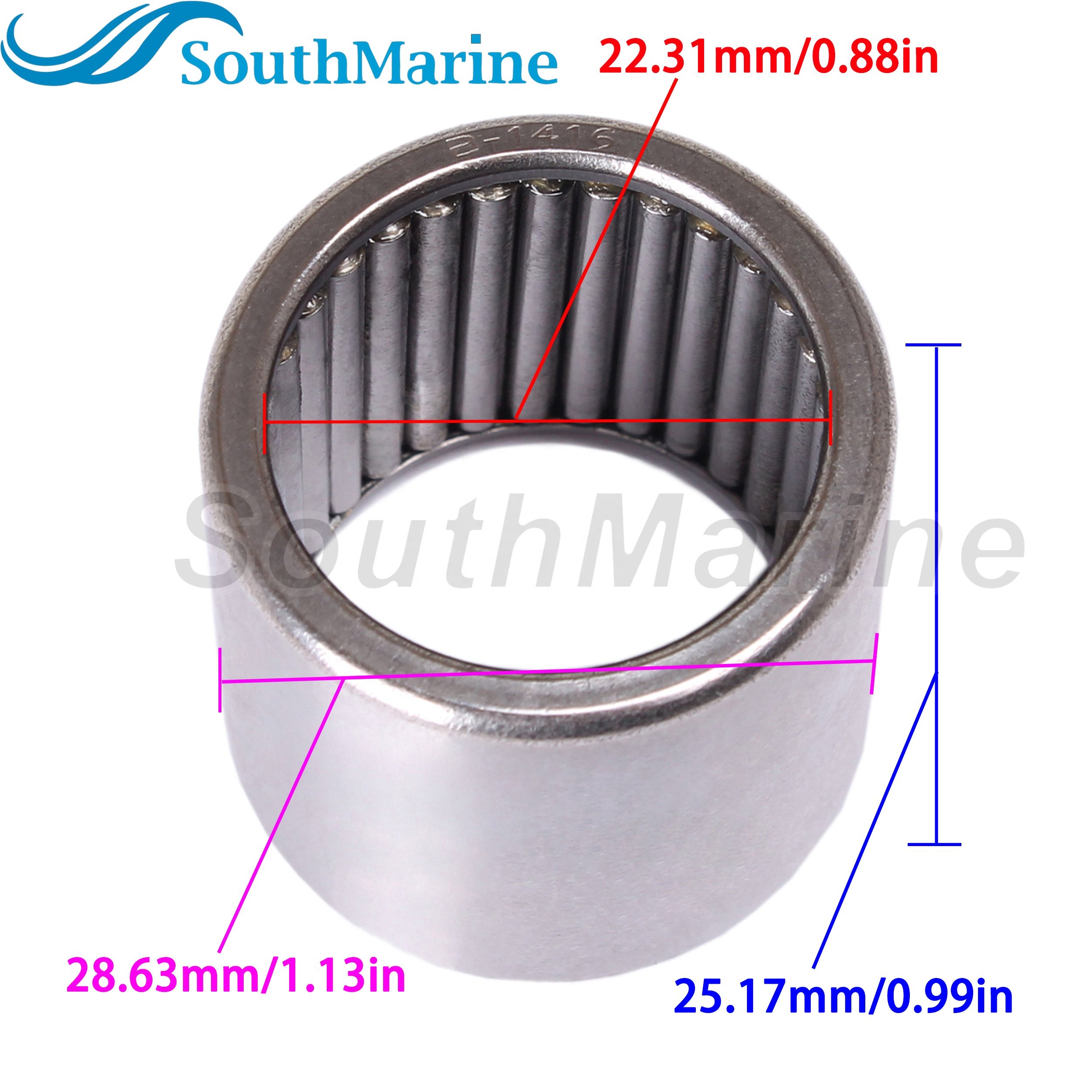 Boat Engine 93315-32224 Cylindrical Needle Bearing for Yamaha, 31-82316M for Mercury, T40-04000026 for Parsun Powertec 25HP-50HP